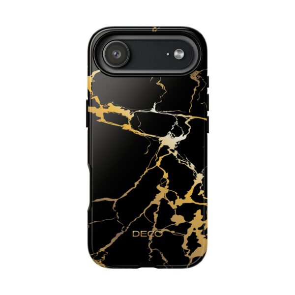 Black & Gold Marble Tough Phone Case
