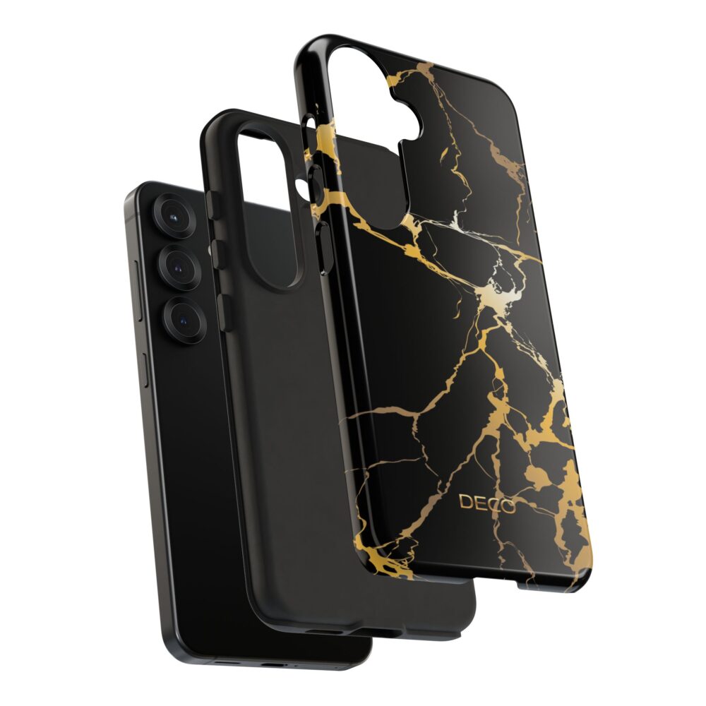 Black & Gold Marble Tough Phone Case