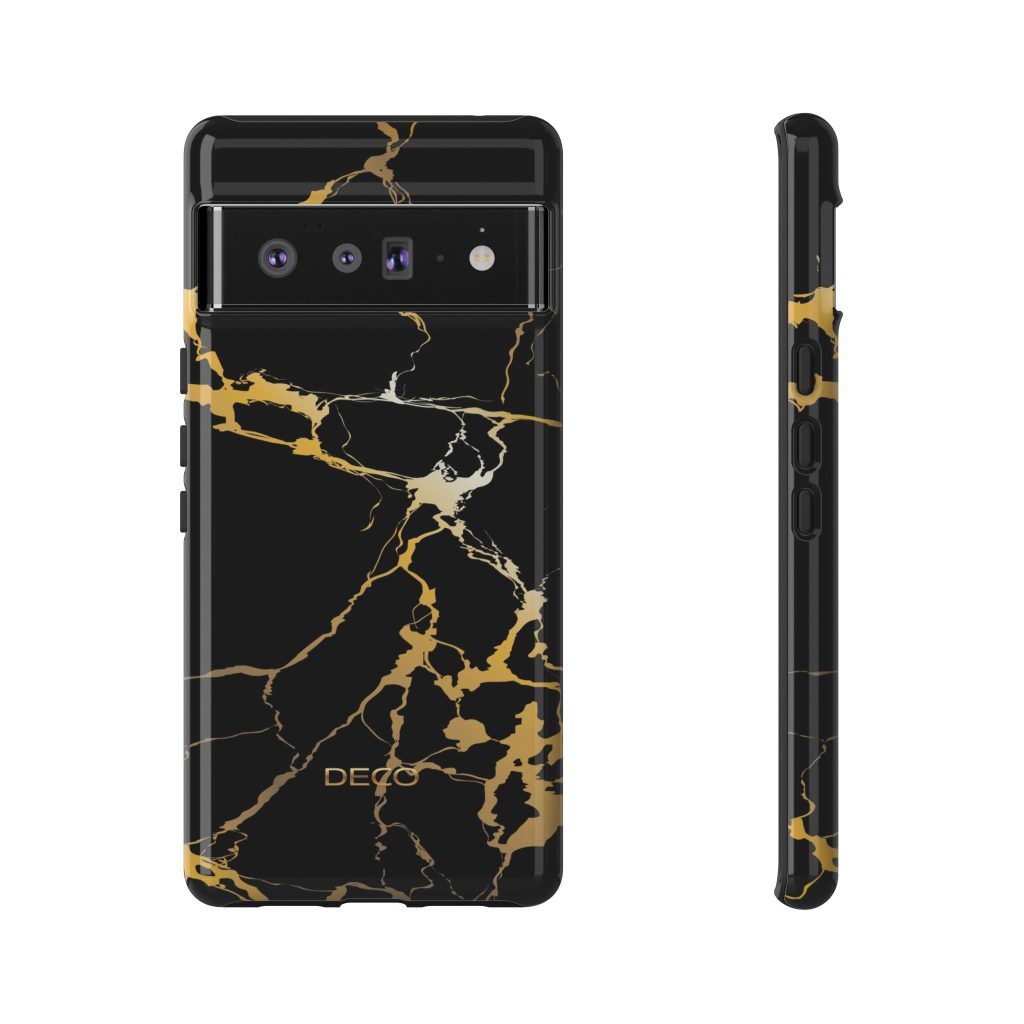 Black & Gold Marble Tough Phone Case