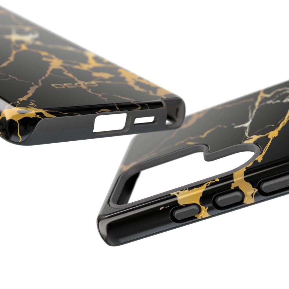 Black & Gold Marble Tough Phone Case