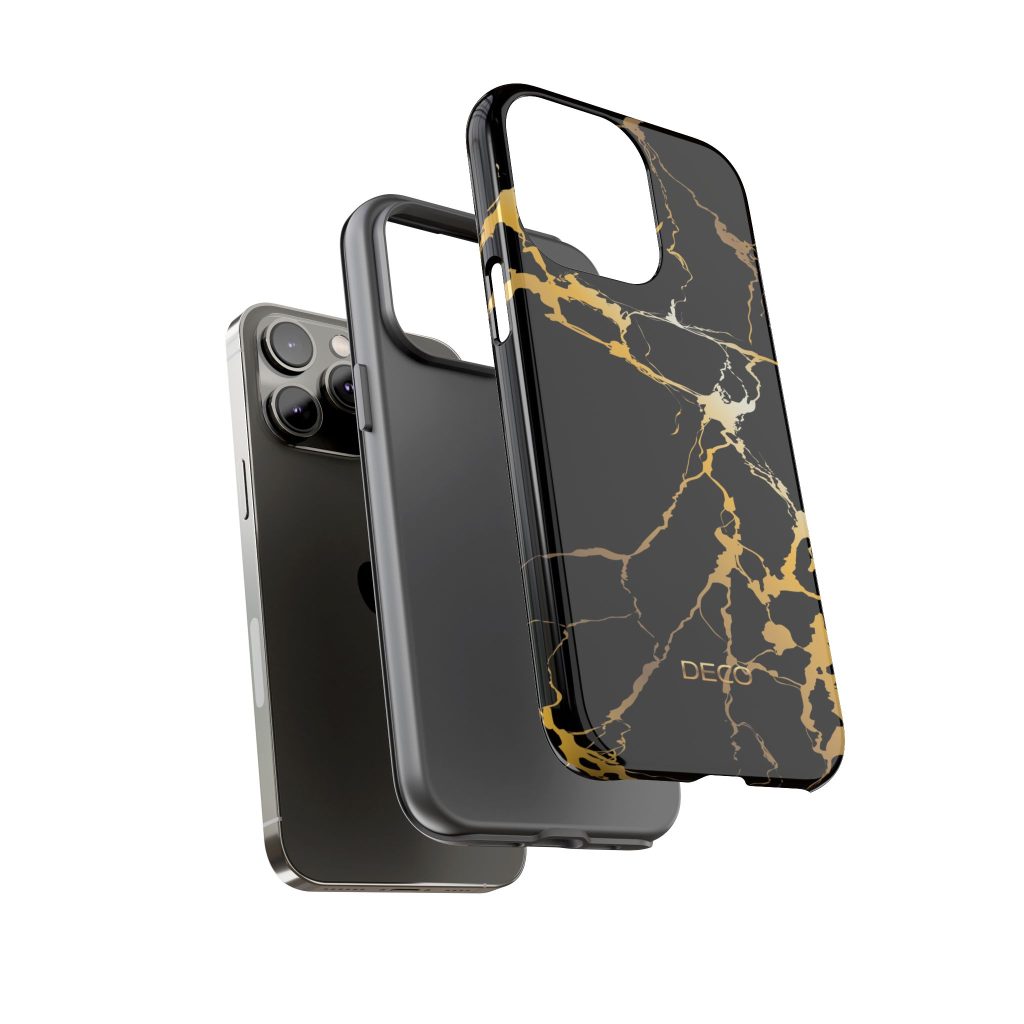 Black & Gold Marble Tough Phone Case