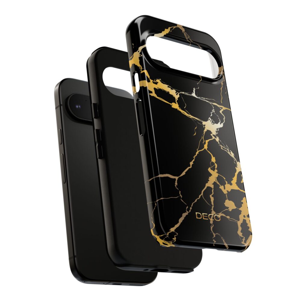 Black & Gold Marble Tough Phone Case