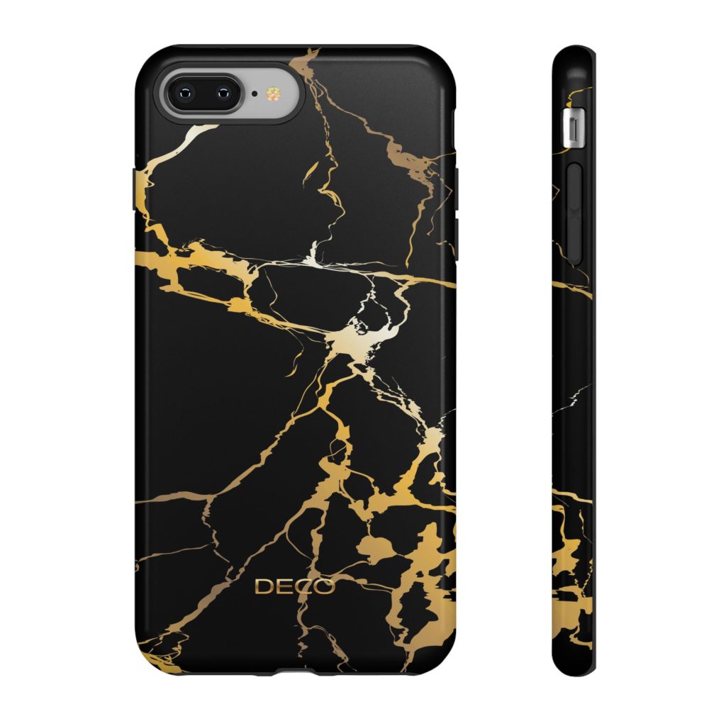 Black & Gold Marble Tough Phone Case