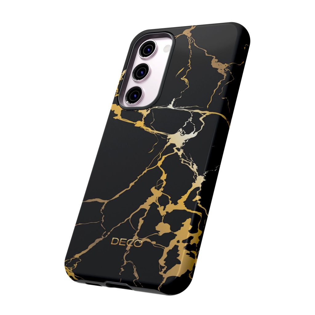 Black & Gold Marble Tough Phone Case