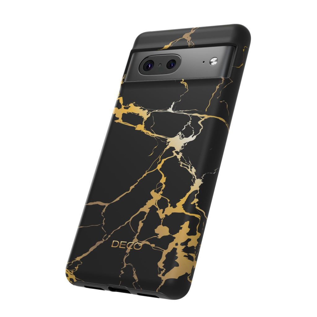 Black & Gold Marble Tough Phone Case