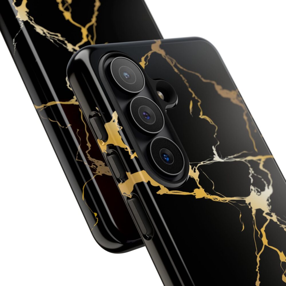 Black & Gold Marble Tough Phone Case