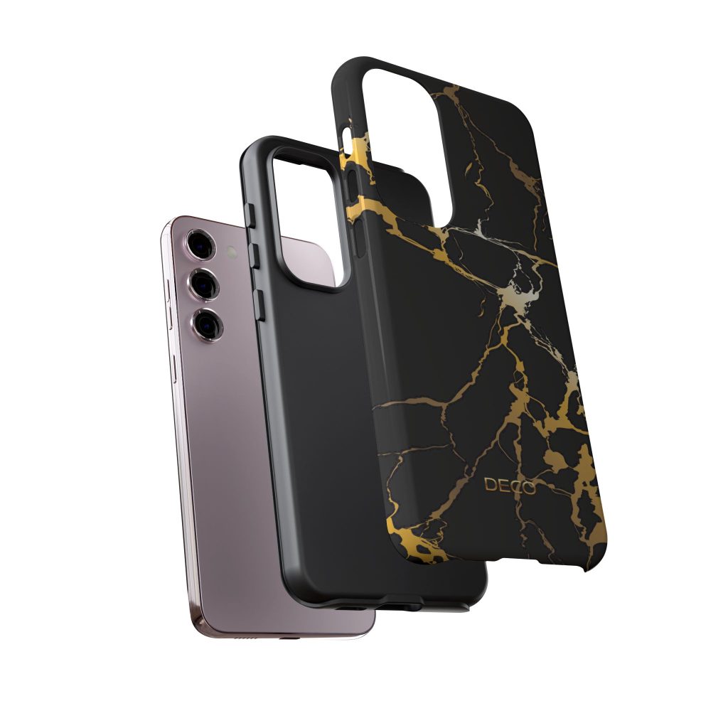 Black & Gold Marble Tough Phone Case