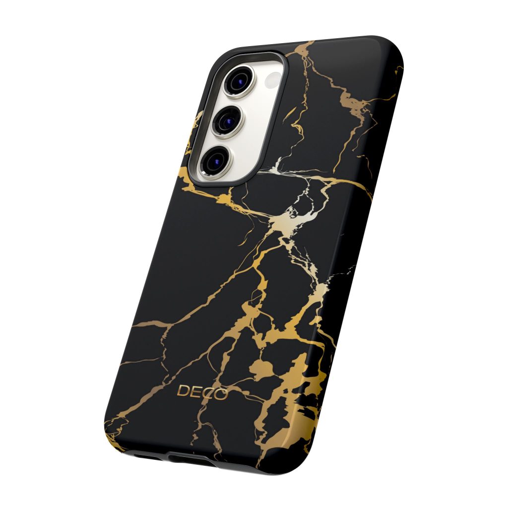 Black & Gold Marble Tough Phone Case