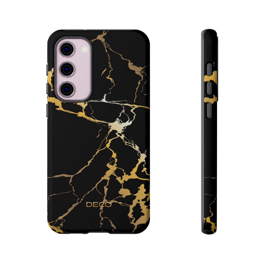 Black & Gold Marble Tough Phone Case