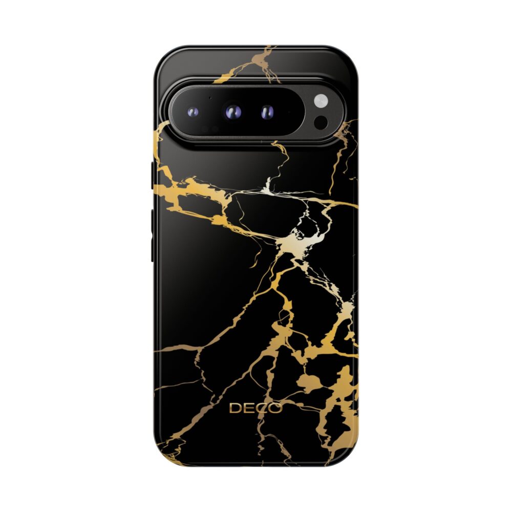 Black & Gold Marble Tough Phone Case