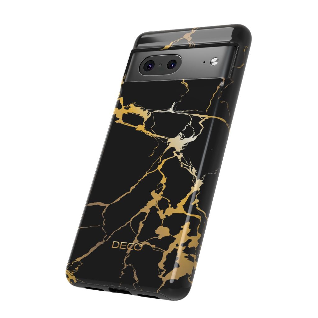 Black & Gold Marble Tough Phone Case