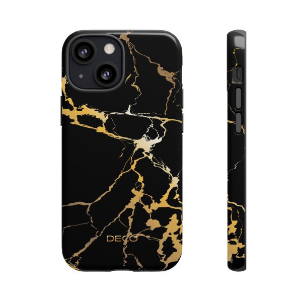 Black & Gold Marble Tough Phone Case