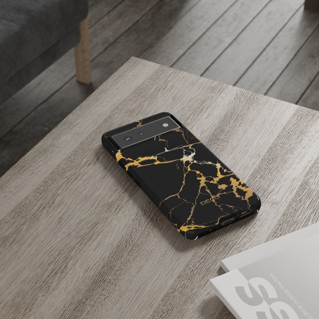 Black & Gold Marble Tough Phone Case