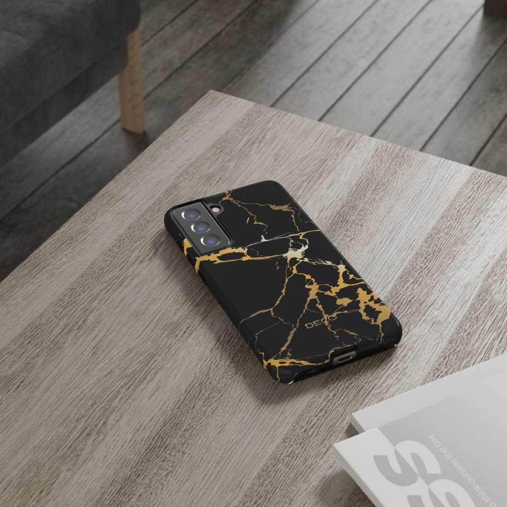 Black & Gold Marble Tough Phone Case