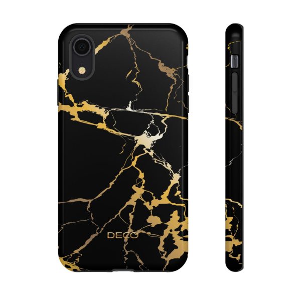 Black & Gold Marble Tough Phone Case