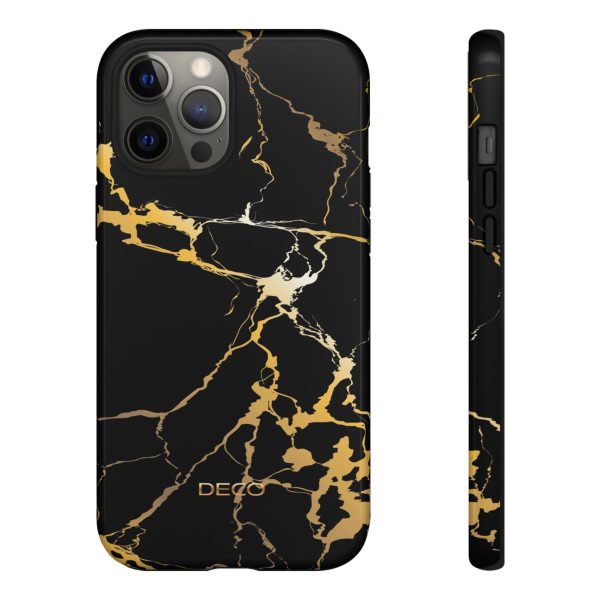 Black & Gold Marble Tough Phone Case