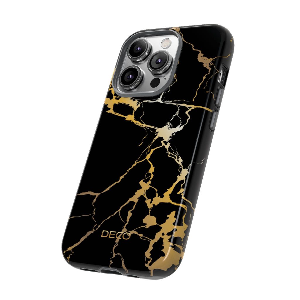 Black & Gold Marble Tough Phone Case