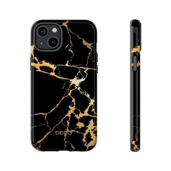 Black & Gold Marble Tough Phone Case
