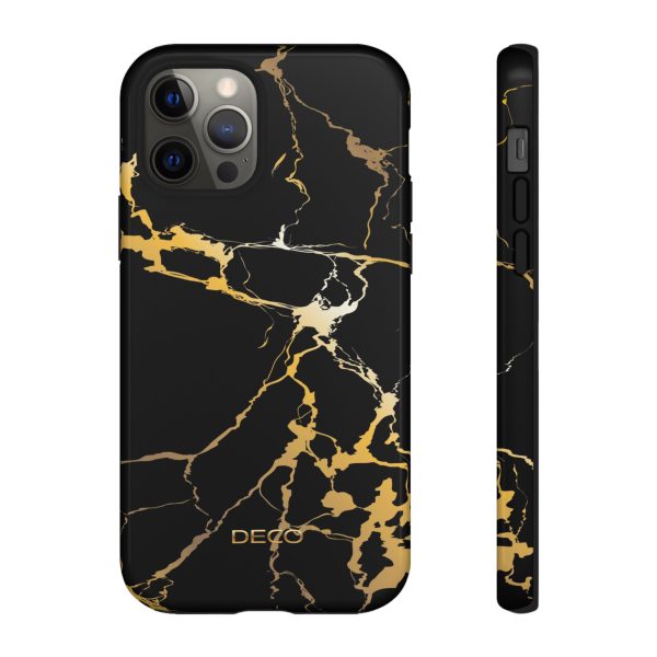 Black & Gold Marble Tough Phone Case
