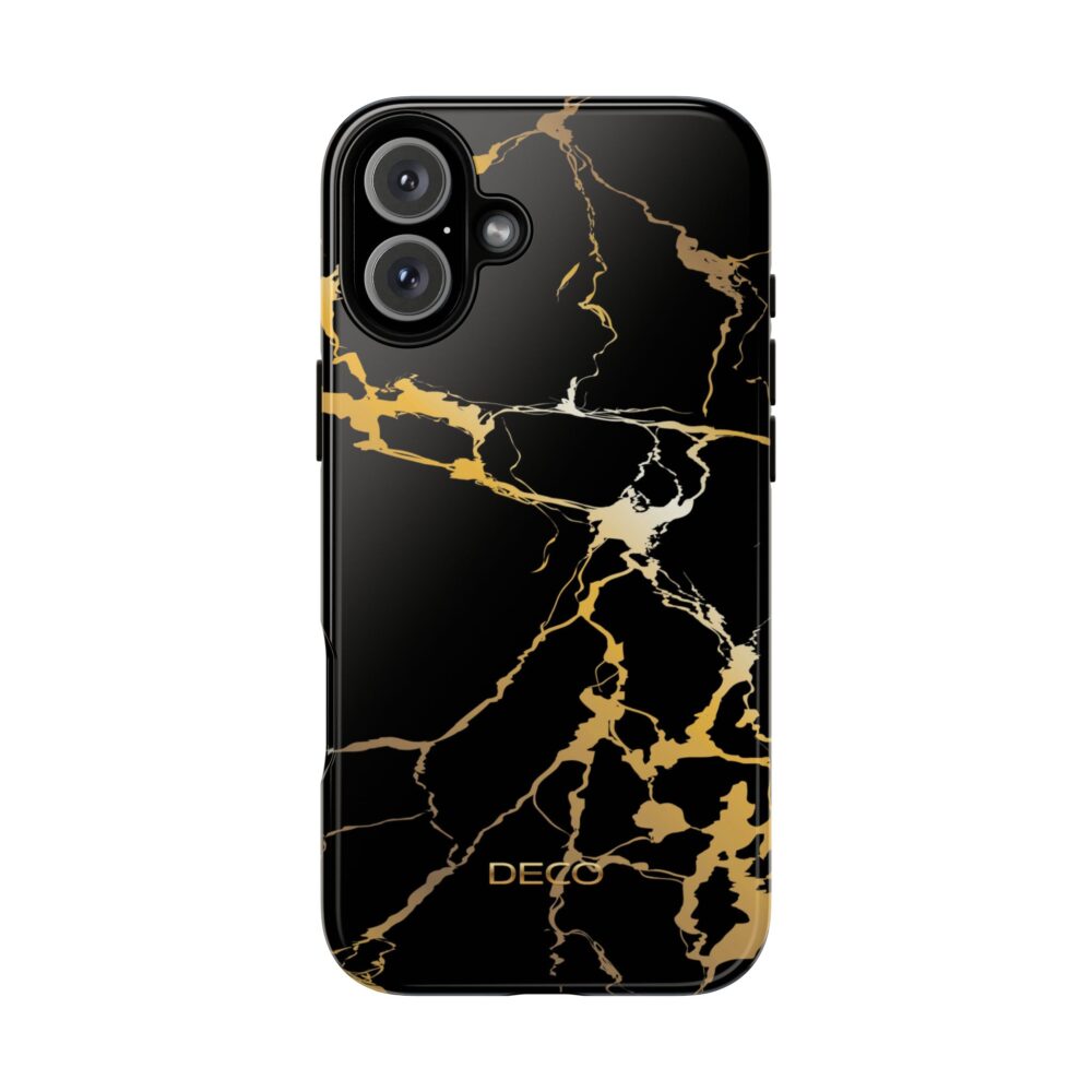 Black & Gold Marble Tough Phone Case
