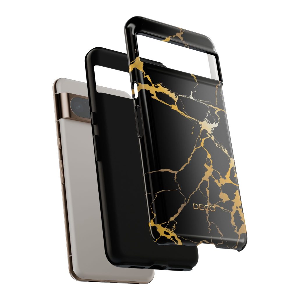 Black & Gold Marble Tough Phone Case