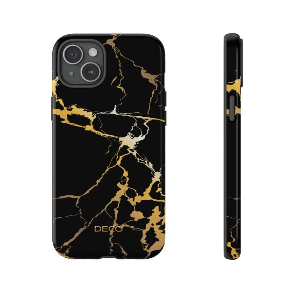 Black & Gold Marble Tough Phone Case