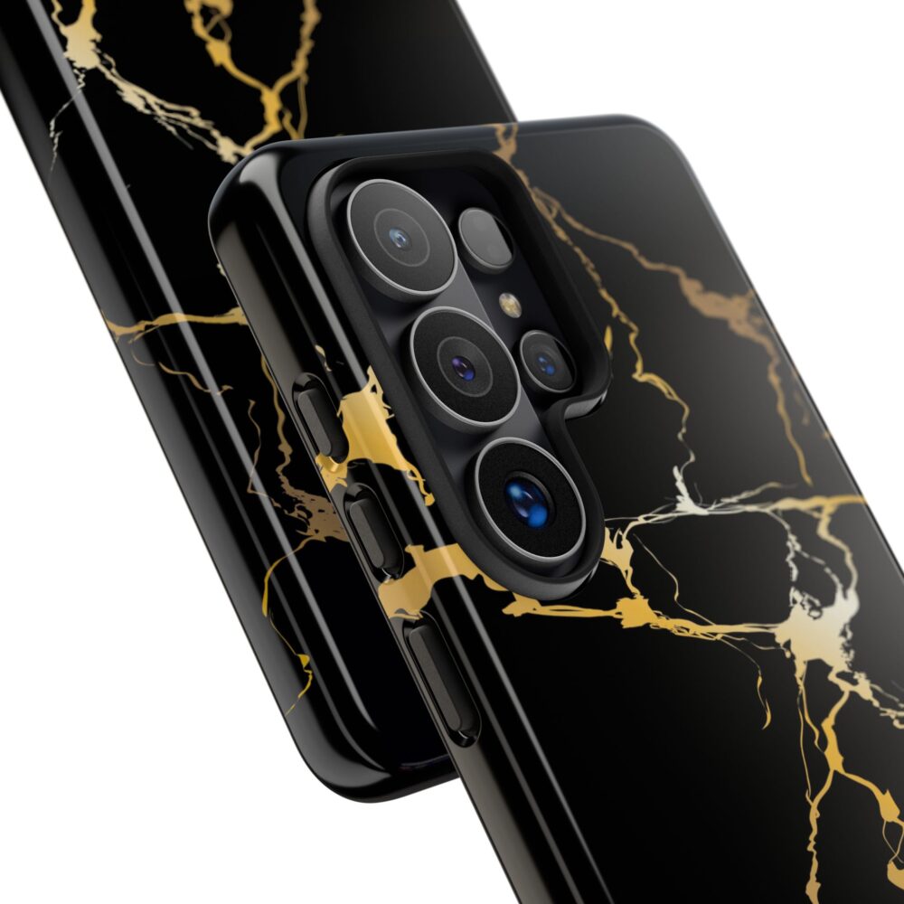 Black & Gold Marble Tough Phone Case