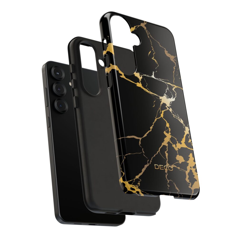 Black & Gold Marble Tough Phone Case