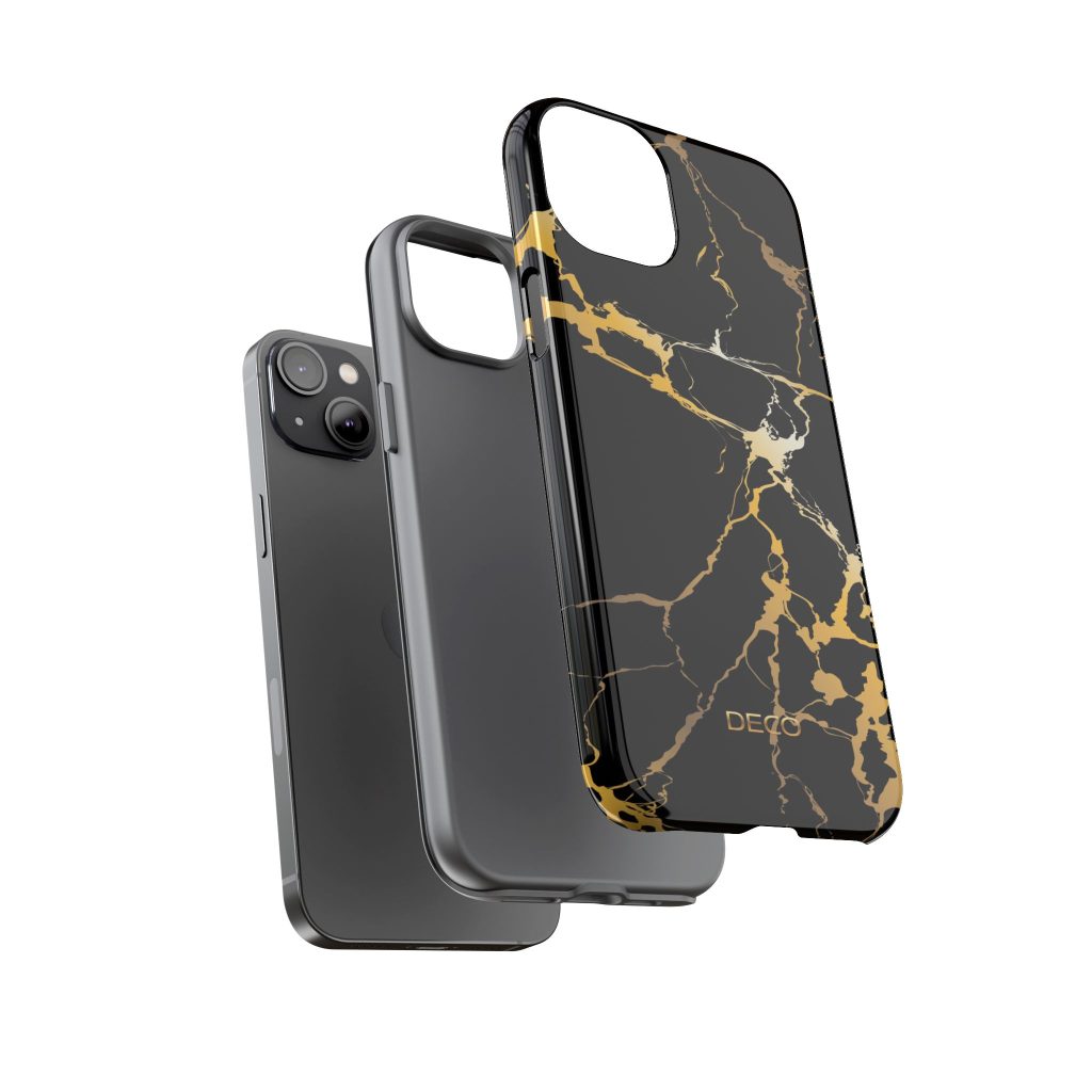 Black & Gold Marble Tough Phone Case