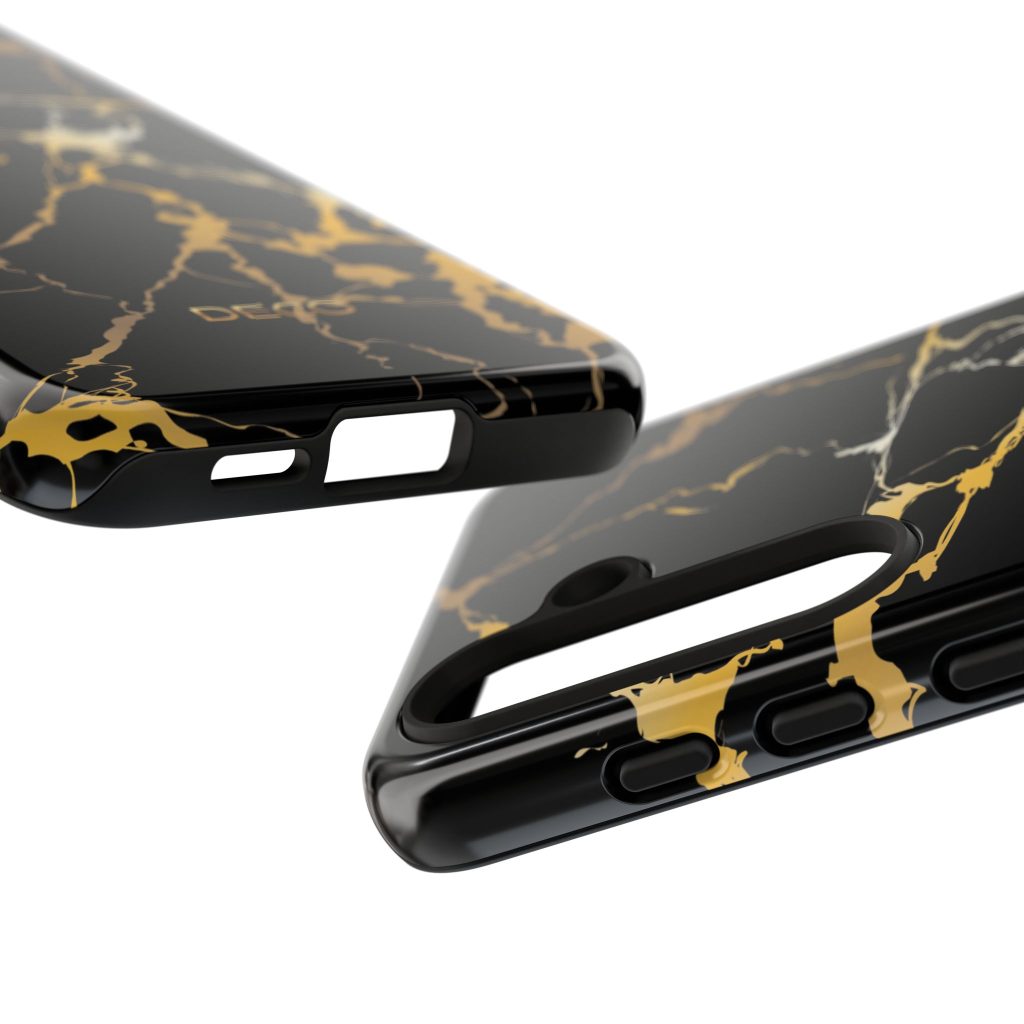 Black & Gold Marble Tough Phone Case