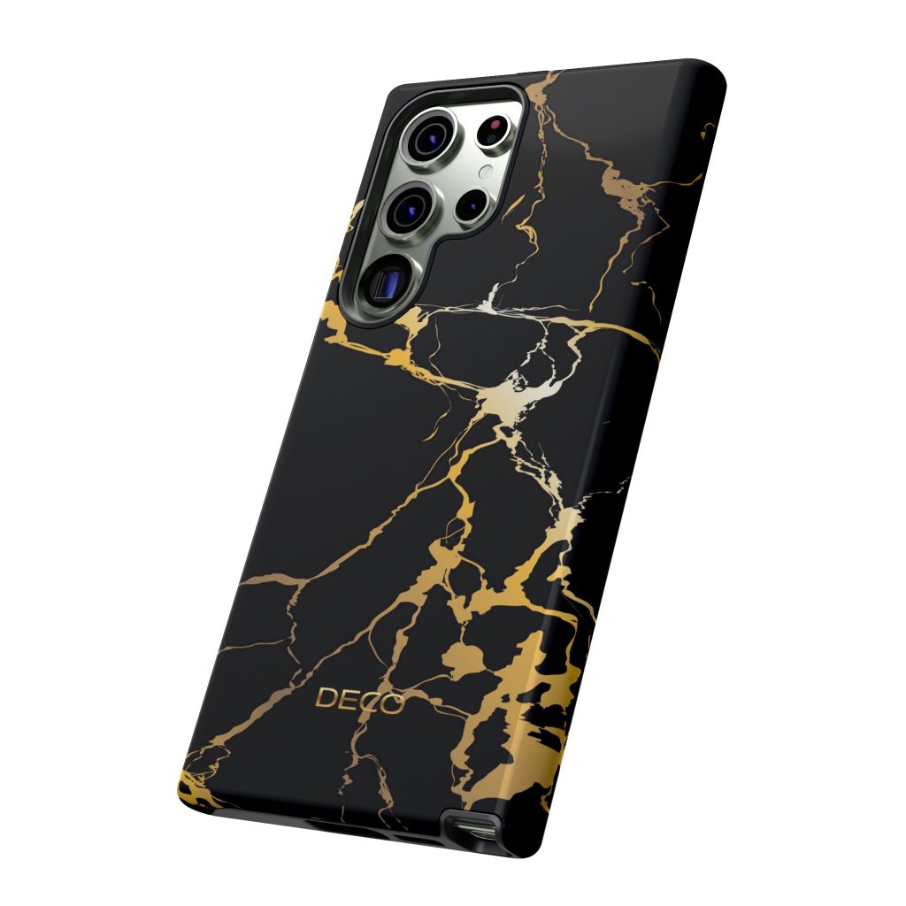 Black & Gold Marble Tough Phone Case