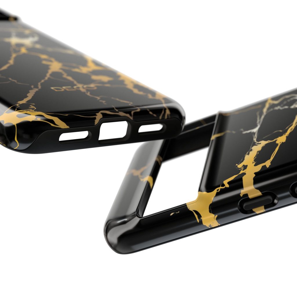 Black & Gold Marble Tough Phone Case