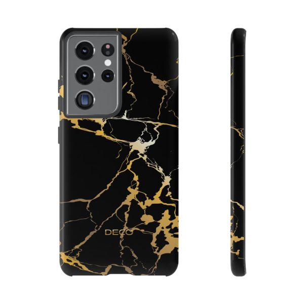 Black & Gold Marble Tough Phone Case