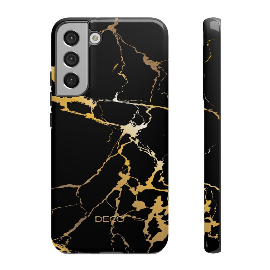 Black & Gold Marble Tough Phone Case