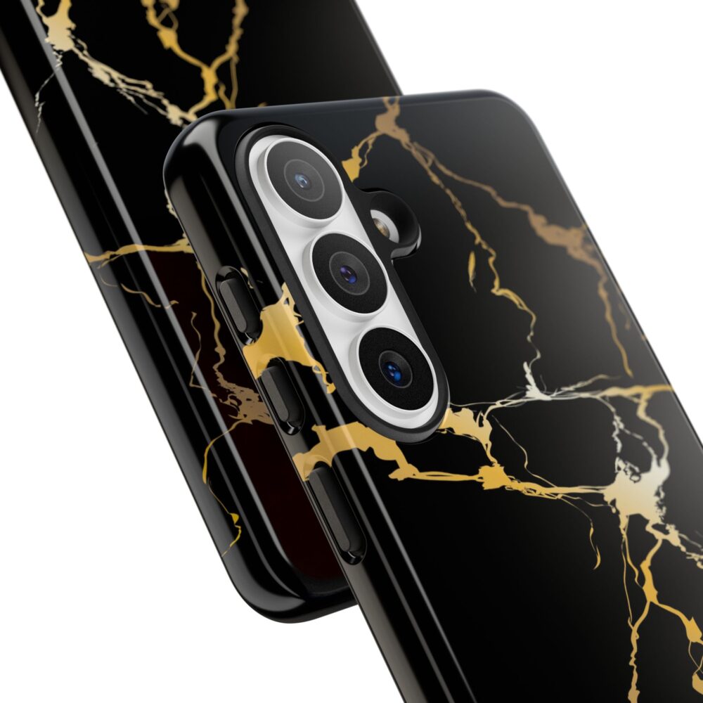 Black & Gold Marble Tough Phone Case