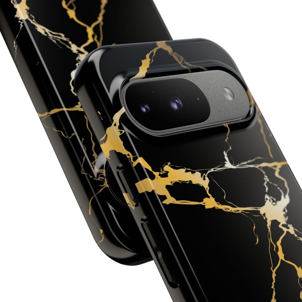 Black & Gold Marble Tough Phone Case