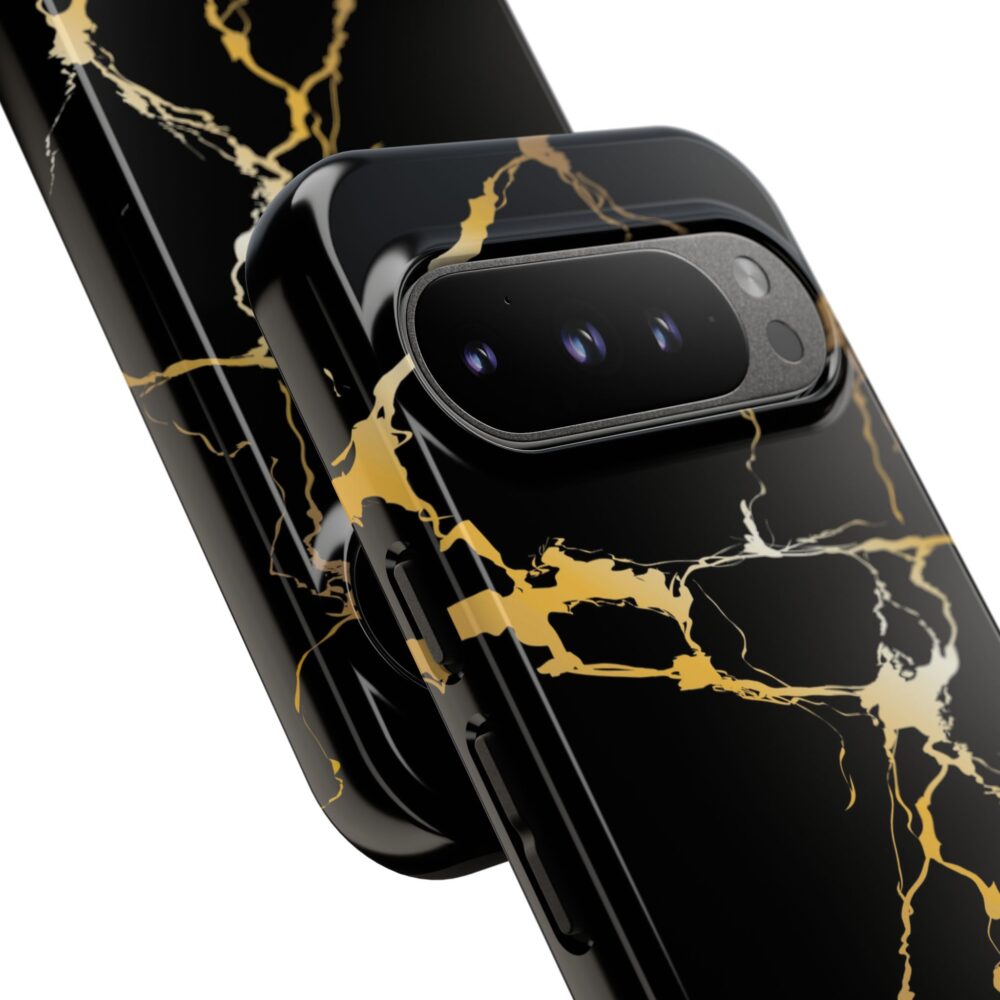 Black & Gold Marble Tough Phone Case