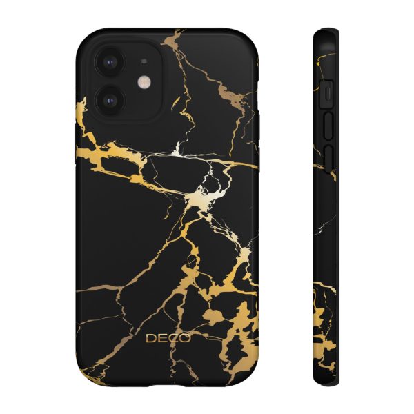 Black & Gold Marble Tough Phone Case