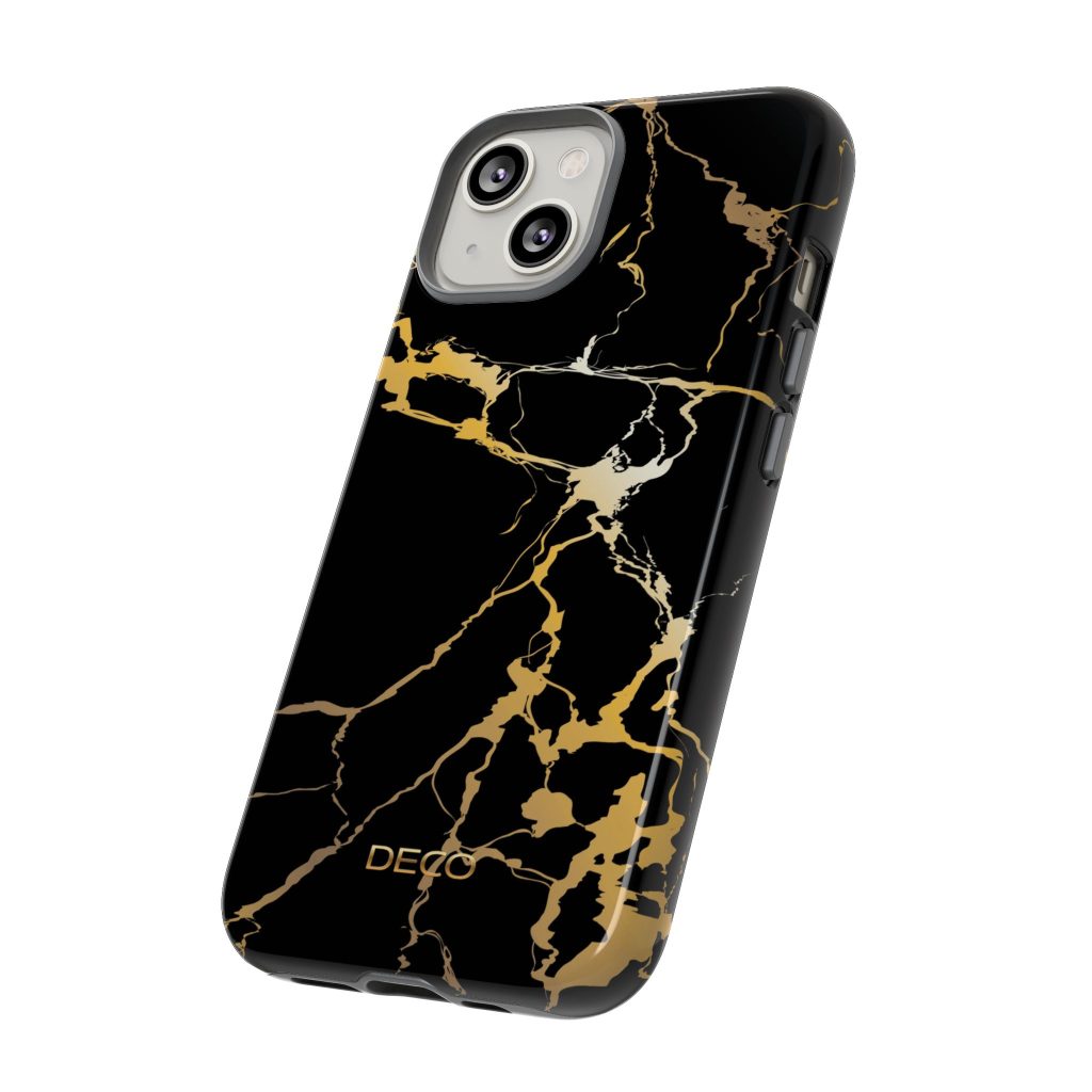 Black & Gold Marble Tough Phone Case