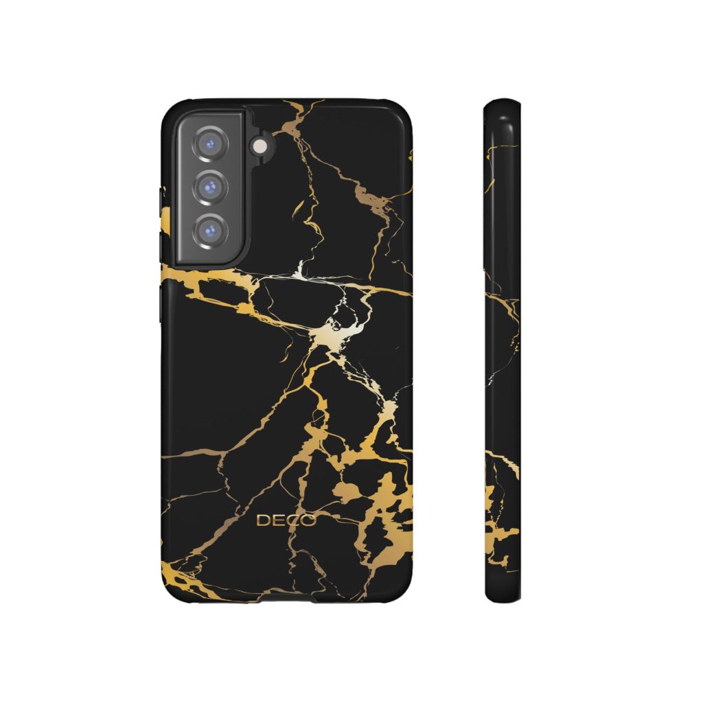 Black & Gold Marble Tough Phone Case
