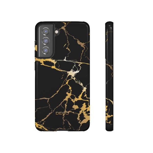 Black & Gold Marble Tough Phone Case