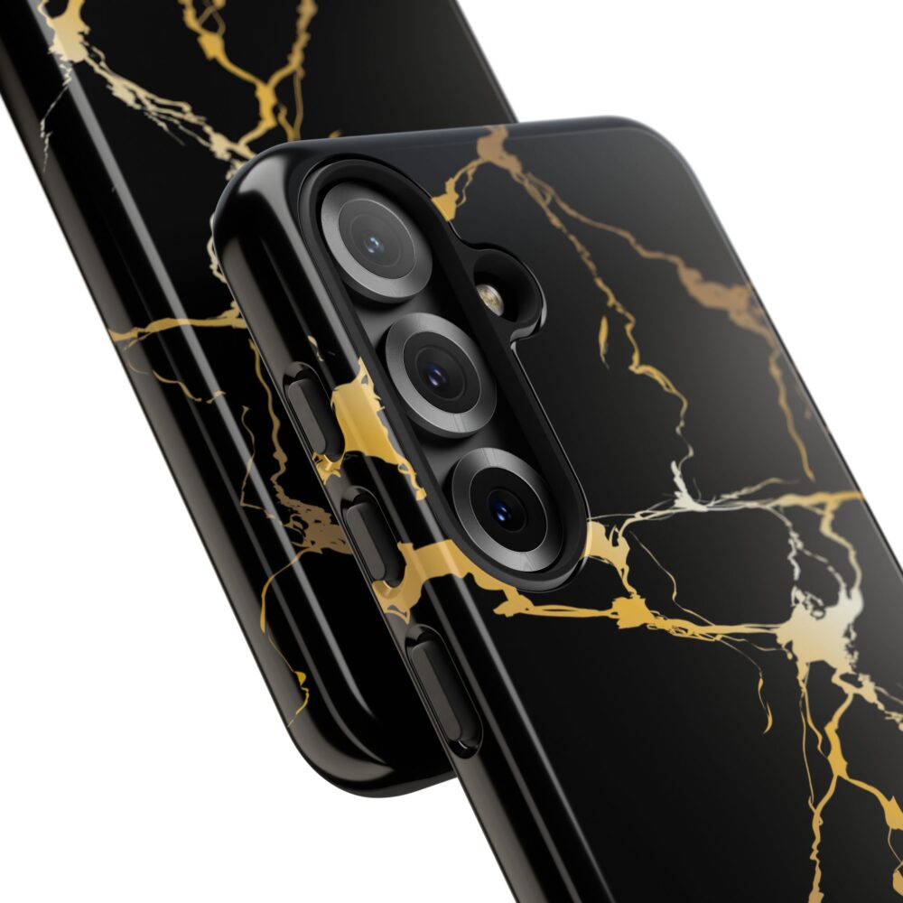 Black & Gold Marble Tough Phone Case