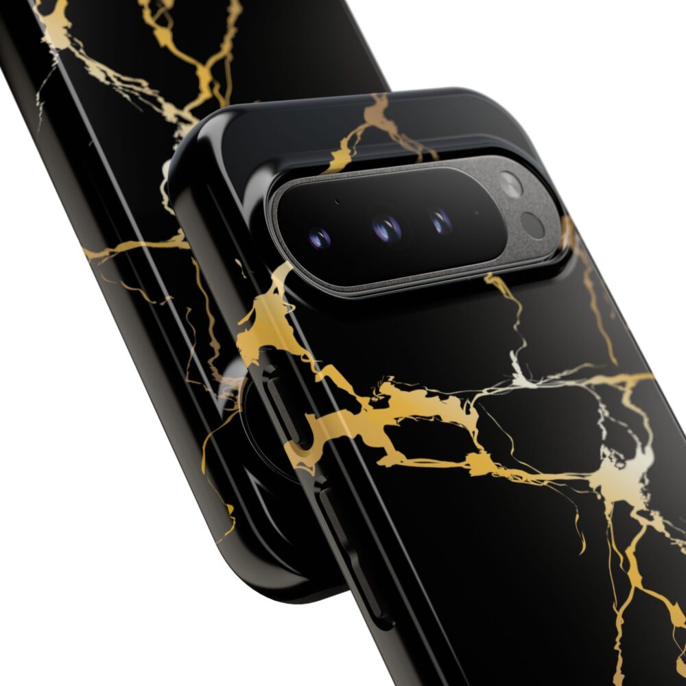 Black & Gold Marble Tough Phone Case