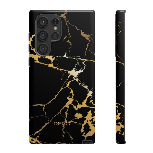 Black & Gold Marble Tough Phone Case