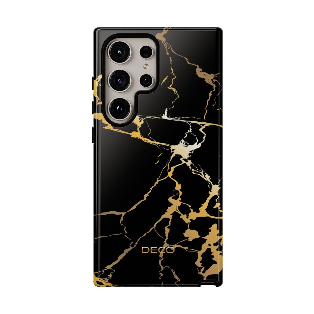 Black & Gold Marble Tough Phone Case