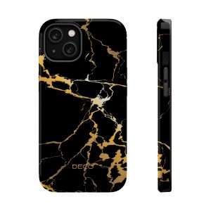 Black & Gold Marble  —  MagSafe Impact-Resistant Phone Case for iPhone and Samsung Galaxy