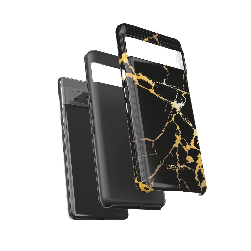 Black & Gold Marble Tough Phone Case