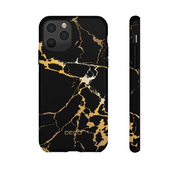 Black & Gold Marble Tough Phone Case