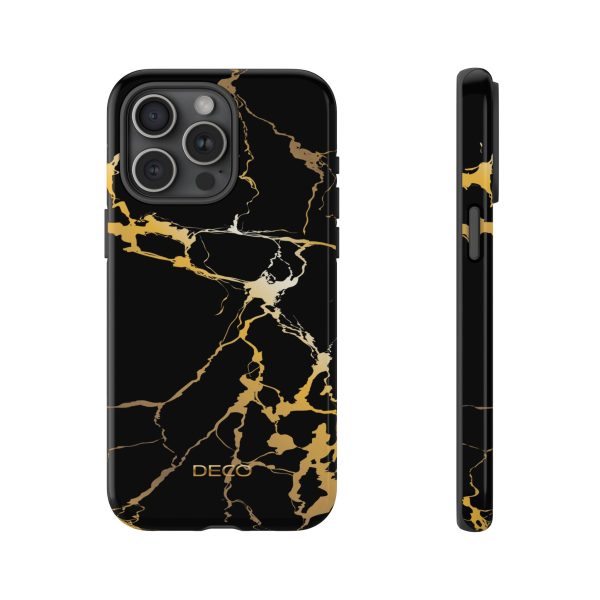 Black & Gold Marble Tough Phone Case