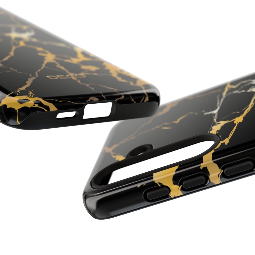 Black & Gold Marble Tough Phone Case